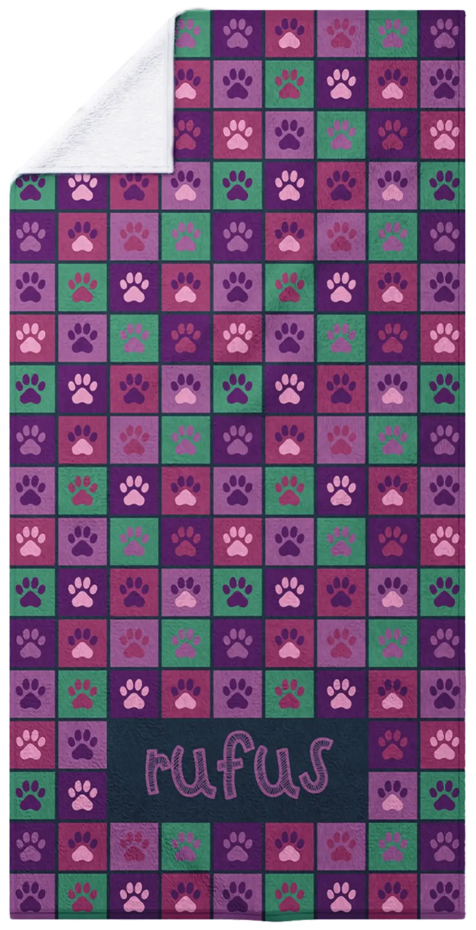 Paw Pattern - Purple & Green