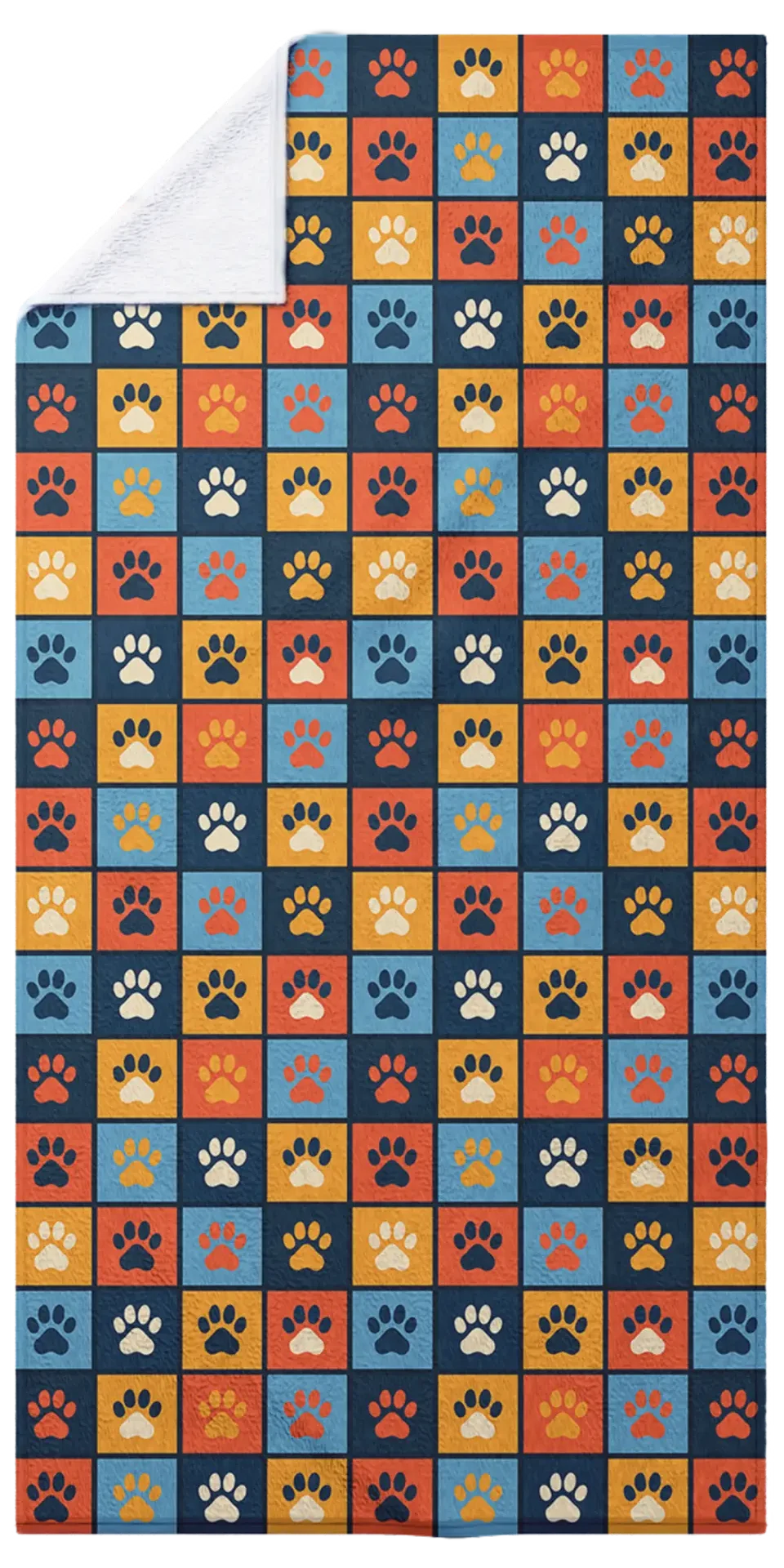 Paw Pattern - Blue & Orange