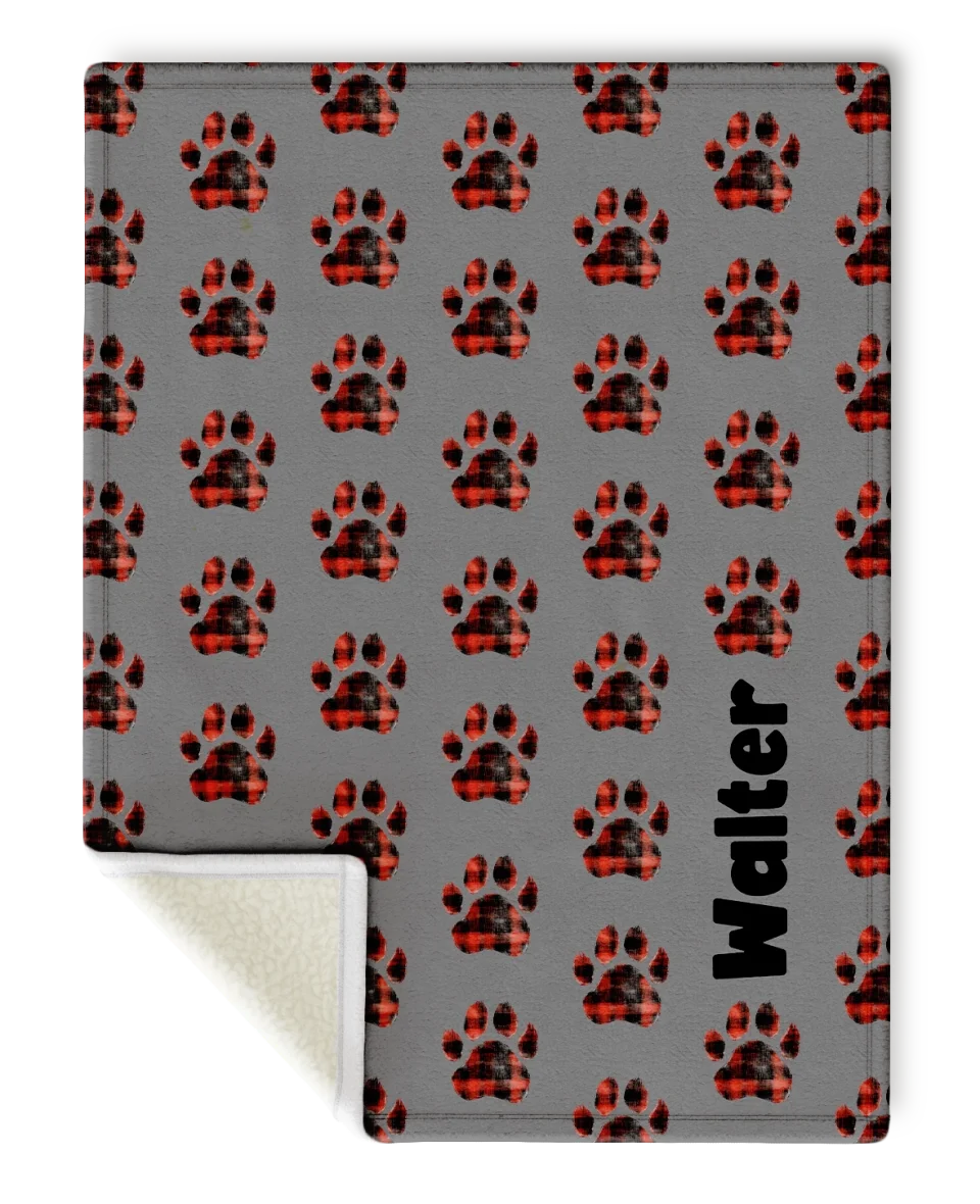 SunSherpa Mock-30x40-Flannel Paw Prints