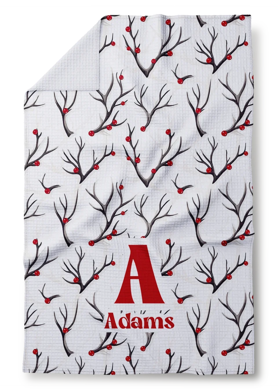 Kitchen Towel_Mock- Antlers & Berries-Adams